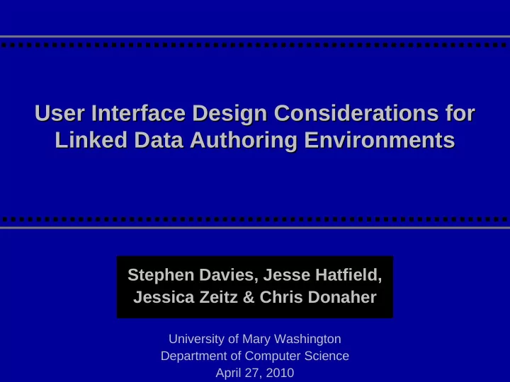 user interface design considerations for user interface