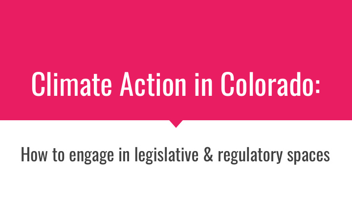 climate action in colorado