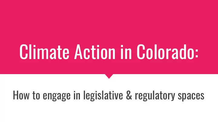 climate action in colorado