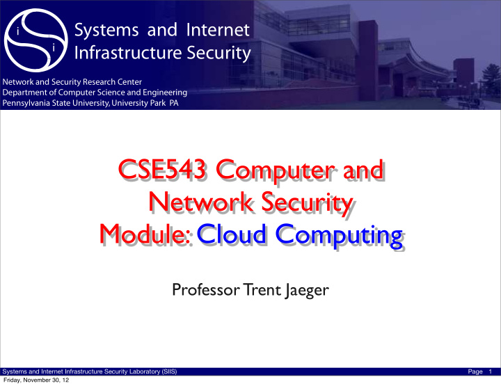 cse543 computer and network security module cloud