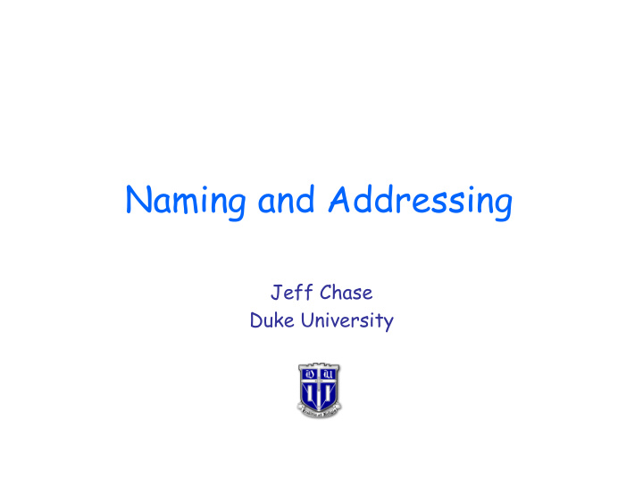 naming and addressing