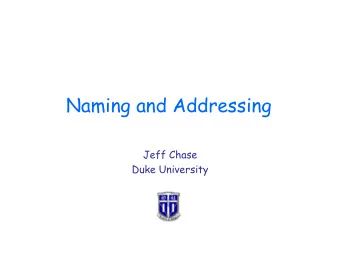Naming and Addressing  Jeff Chase  Duke University  Name Spaces  OS-level    Address spaces