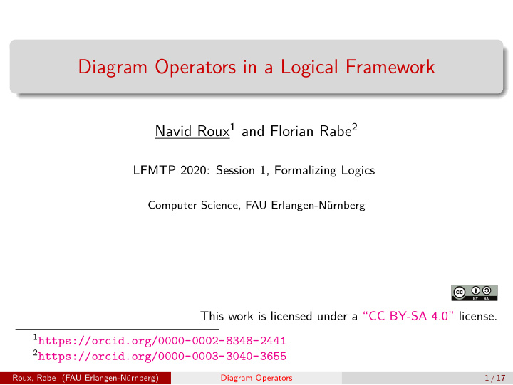 diagram operators in a logical framework