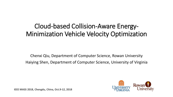 clo loud based collision aware energy min inimization