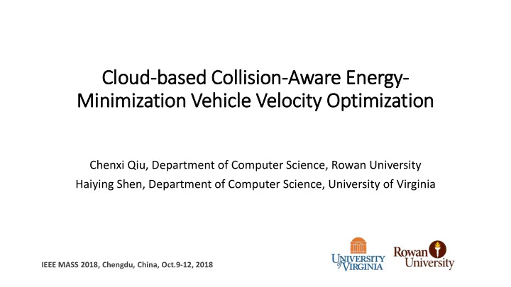 clo loud based collision aware energy min inimization
