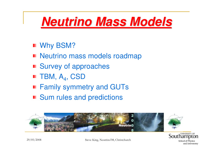 neutrino mass models neutrino mass models