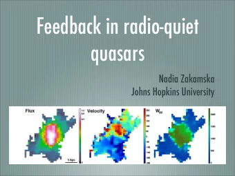 Feedback in radio-quiet  quasars  Nadia Zakamska  Johns Hopkins University  Overview  From galaxy