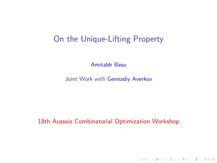 on the unique lifting property