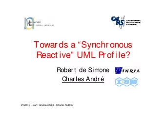 Towards a Synchronous  React ive UML Prof ile?  Robert  de Simone  Charles Andr  SVERTS