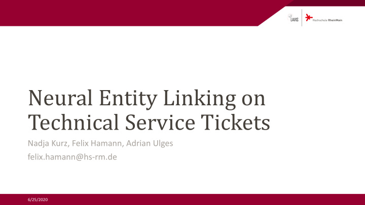 neural entity linking on technical service tickets
