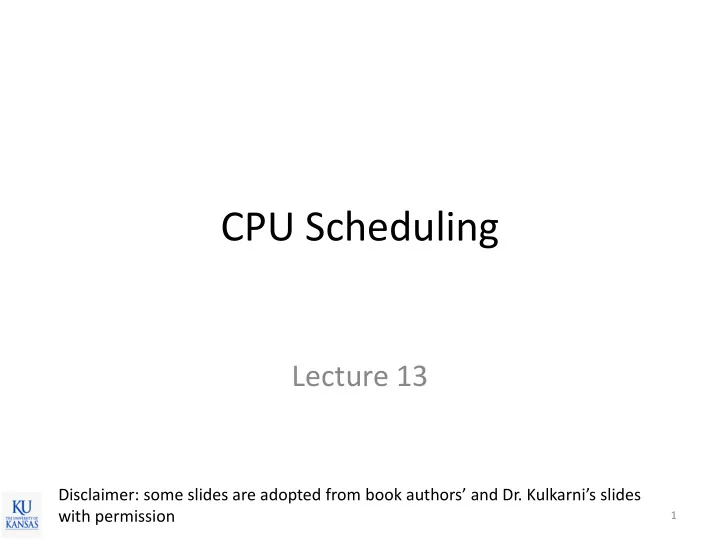 cpu scheduling