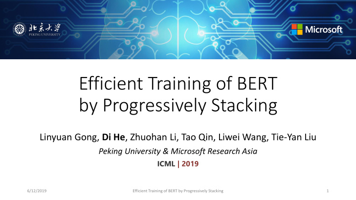 efficient training of bert