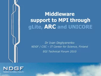 MPI job through ARC User: (i) binaries, (ii) the .xrsl script with  a CPU number and wanted runtime