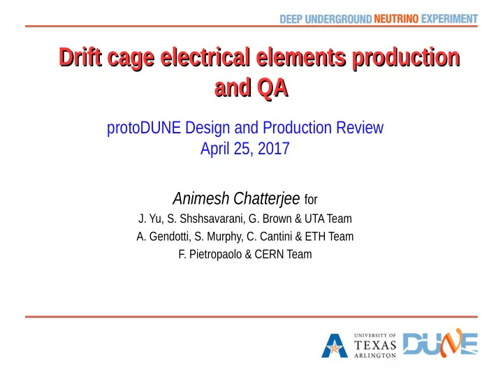 drift cage electrical elements production drift cage