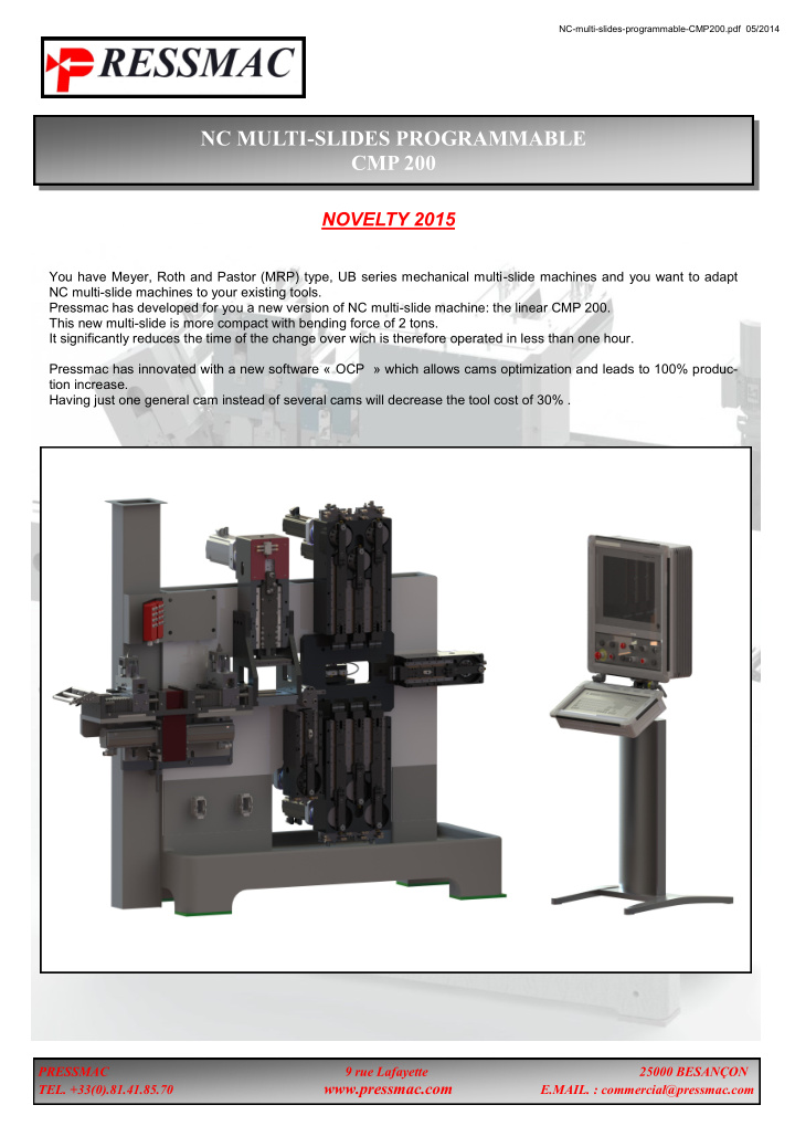 nc multi slides programmable cmp 200