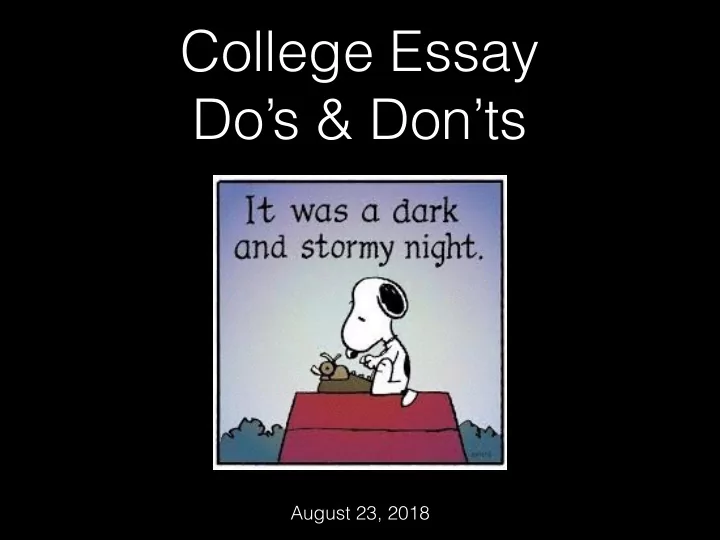 college essay do s amp don ts