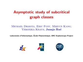 Asymptotic study of subcritical  graph classes  Michael Drmota, Eric Fusy, Mihyun Kang, Veronika