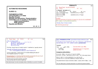 EQUALITY  12ai (1)    T(p,q)  T(q,p)   (p,q are constants)  AUTOMATED REASONING  (2)    T(X,X)