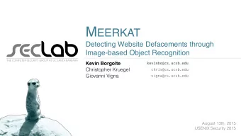 seclab  Detecting Website Defacements through  Image-based Object Recognition  THE COMPUTER