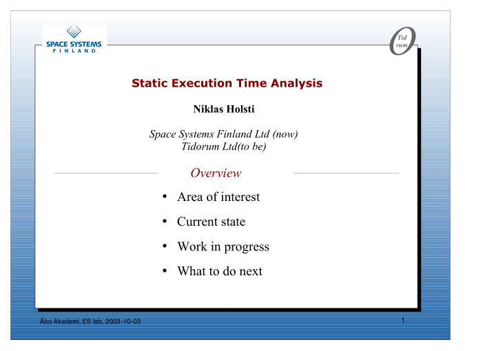 static execution time analysis