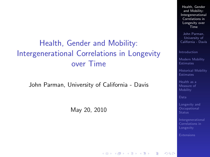 health gender and mobility