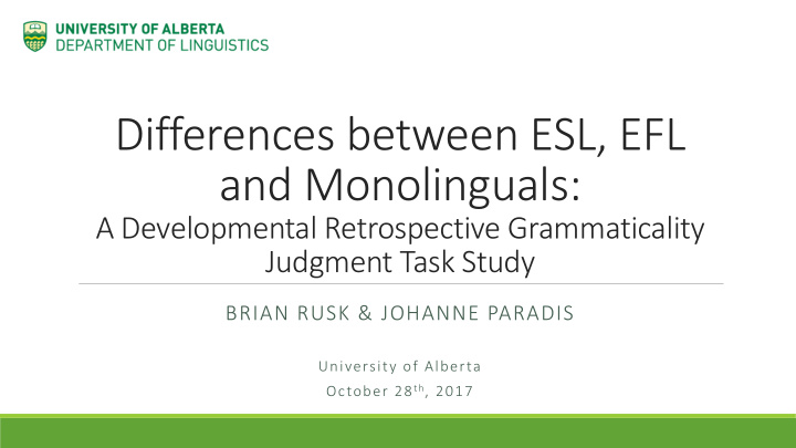 differences between esl efl and monolinguals