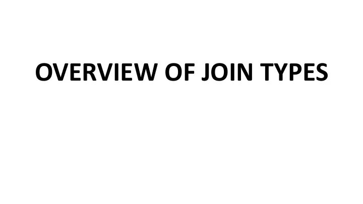 overview of join types overview