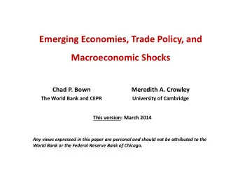 Emerging Economies, Trade Policy, and Macroeconomic Shocks Chad P. Bown Meredith A. Crowley The