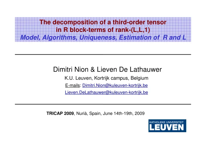 dimitri nion lieven de lathauwer