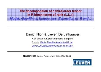 Dimitri Nion &amp; Lieven De Lathauwer  K.U. Leuven, Kortrijk campus, Belgium  E-mails:
