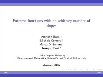 Extreme functions with an arbitrary number of  slopes Amitabh Basu  Michele Conforti  Marco