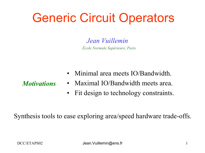 generic circuit operators