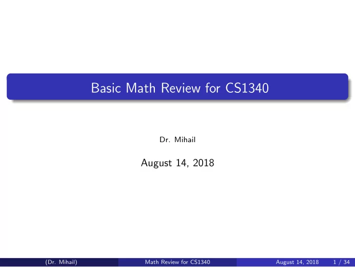 basic math review for cs1340