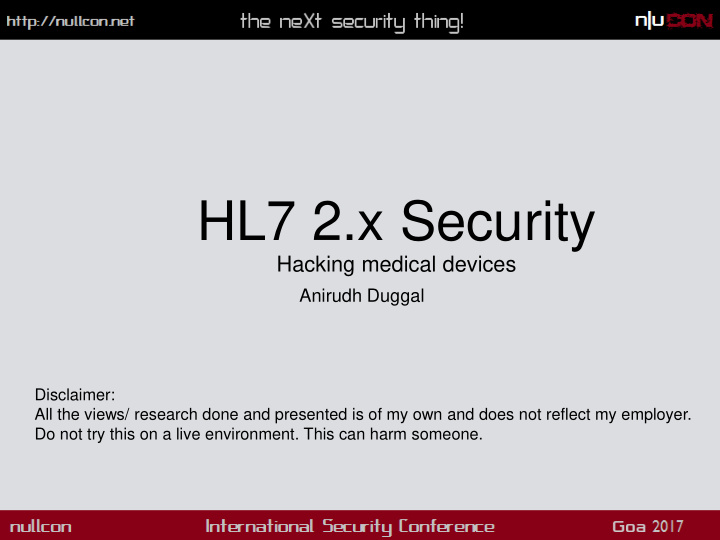 hl7 2 x security