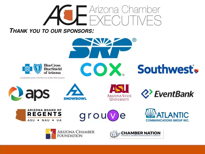 t hank you to our sponsors