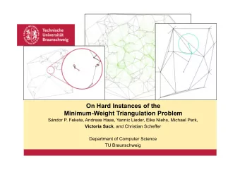 On Hard Instances of the  Minimum-Weight Triangulation Problem  Sndor P. Fekete, Andreas Haas,