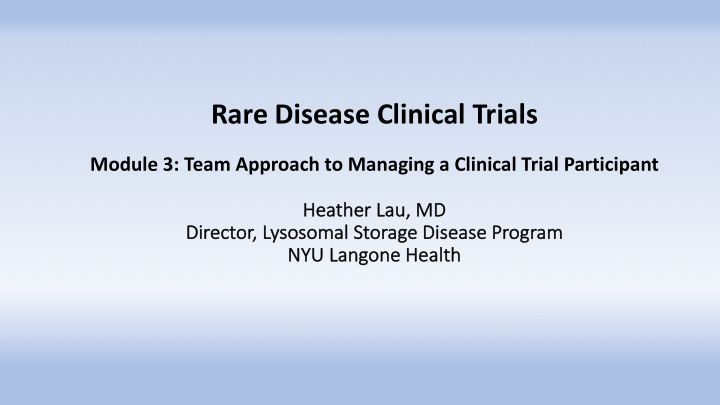 rare disease clinical trials