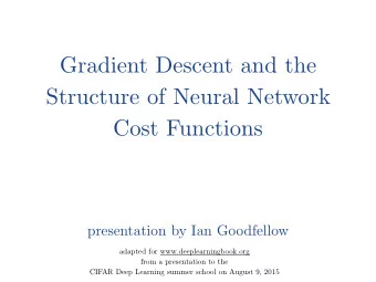 Gradient Descent and the  Structure of Neural Network  Cost Functions presentation by Ian