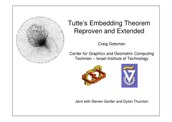Tuttes Embedding Theorem  Reproven and Extended  Craig Gotsman  Center for Graphics and