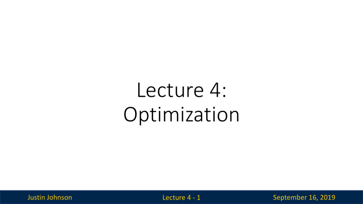 lecture 4 optimization