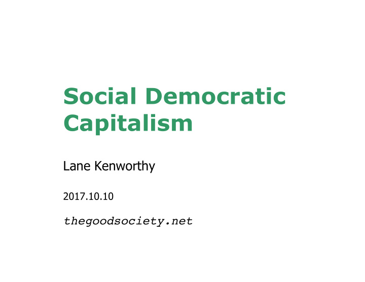 social democratic capitalism