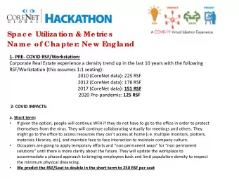 Spac e  Utilization &amp; Me tr  ic s  Name  of Chapte r  : Ne w E  ngland  1- PRE- COVID