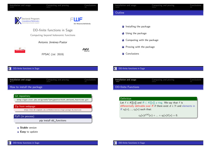 dd finite functions in sage