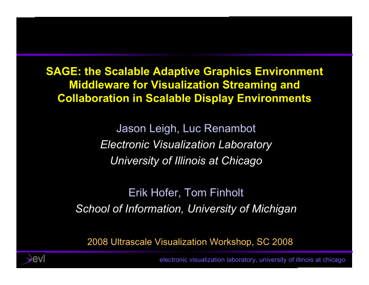 sage the scalable adaptive graphics environment