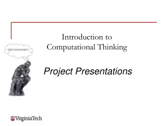 Project Presentations CT @ VT Project Presentations  Daniel Almeida  Airport Locator