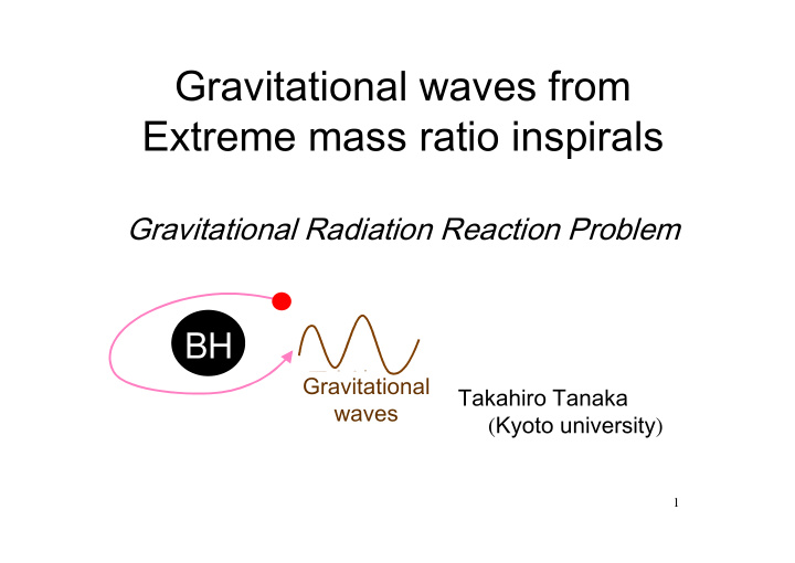 gravitational waves from extreme mass ratio inspirals