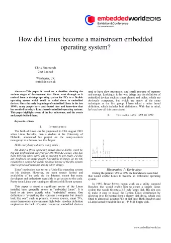 How did Linux become a mainstream embedded  operating system?  Chris Simmonds  2net Limited