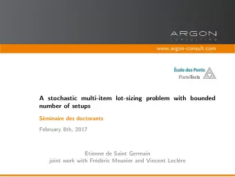 A stochastic multi-item lot-sizing problem with bounded  number of setups  Sminaire des