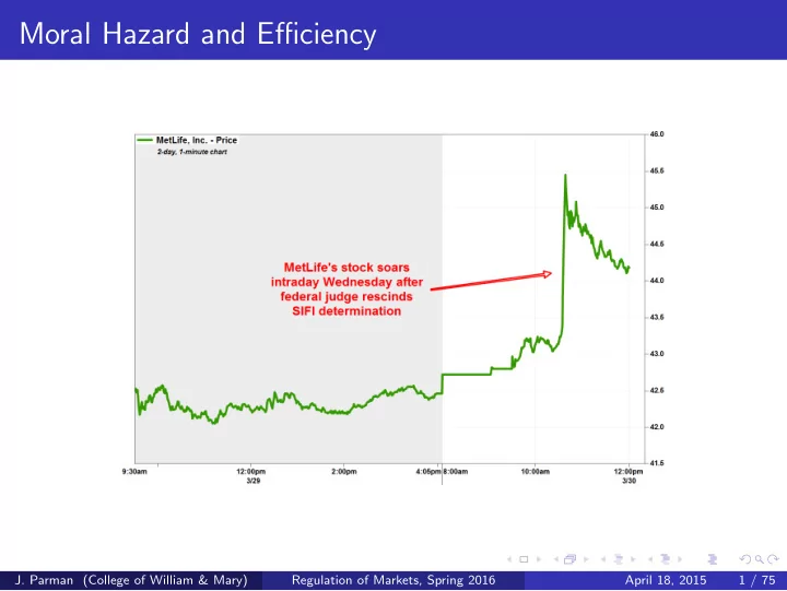 moral hazard and efficiency