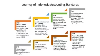 Jo  Journey of In  Indonesia Accounting Standards  Now  committed towards  our journey to  2018